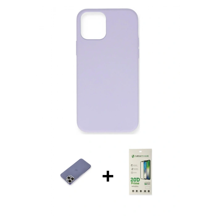 MARSİLYAN™- iPhone 12 Pro Max Kılıf Ahenk Serisi - Siyah 20D Premium Cam Ekran Koruyucu + Metal Kamera Lens Koruma Cam - GD
