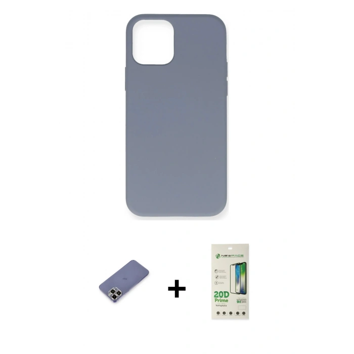 MARSİLYAN™- iPhone 12 Pro Max Kılıf Ahenk Serisi - Siyah 20D Premium Cam Ekran Koruyucu + Metal Kamera Lens Koruma Cam - GD
