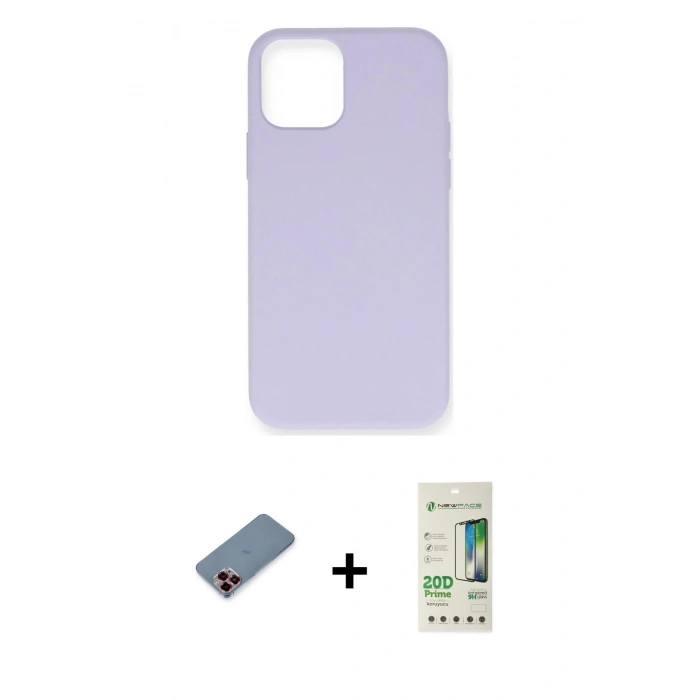 MARSİLYAN™- iPhone 12 Pro Max Kılıf Ahenk Serisi - Siyah 20D Premium Cam Ekran Koruyucu + Metal Kamera Lens Koruma Cam - KI