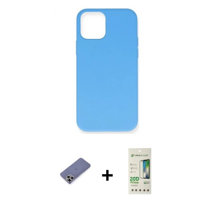 MARSİLYAN™- iPhone 12 Pro Max Kılıf Ahenk Serisi - Siyah 20D Premium Cam Ekran Koruyucu + Metal Kamera Lens Koruma Cam - GD