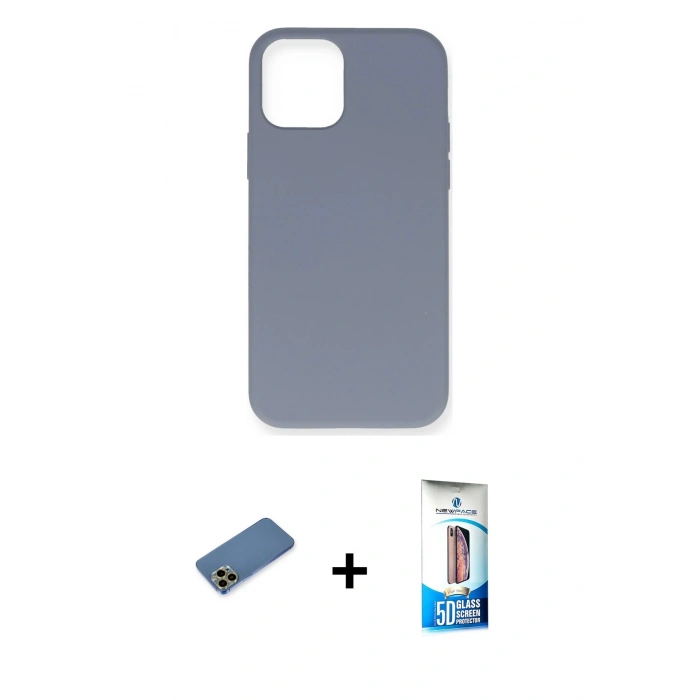 MARSİLYAN™- iPhone 12 Pro Max Kılıf Ahenk Serisi - Siyah 5D Eko Cam Ekran Koruyucu + Shine Kamera Lens Koruma Cam - GD