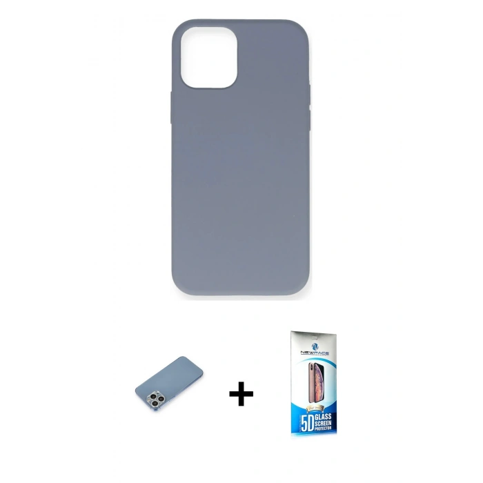 MARSİLYAN™- iPhone 12 Pro Max Kılıf Ahenk Serisi - Siyah 5D Eko Cam Ekran Koruyucu + Shine Kamera Lens Koruma Cam - GS