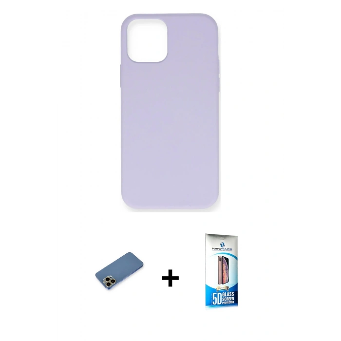 MARSİLYAN™- iPhone 12 Pro Max Kılıf Ahenk Serisi - Siyah 5D Eko Cam Ekran Koruyucu + Shine Kamera Lens Koruma Cam - GD