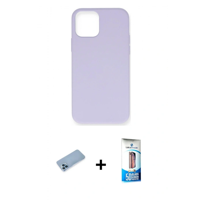 MARSİLYAN™- iPhone 12 Pro Max Kılıf Ahenk Serisi - Siyah 5D Eko Cam Ekran Koruyucu + Shine Kamera Lens Koruma Cam - MI