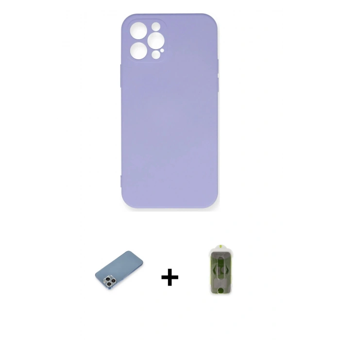 MARSİLYAN™- iPhone 12 Pro Max Kılıf Ahenk Serisi - Siyah Joko Magic 5D Hayalet Cam + Shine Kamera Lens Koruma Cam - GS