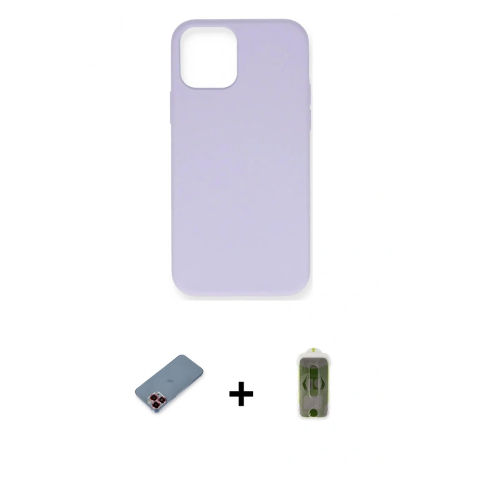 MARSİLYAN™- iPhone 12 Pro Max Kılıf Ahenk Serisi - Siyah Joko Magic 5D Hayalet Cam + Kırmızı Metal Kamera Lens Koruma Cam