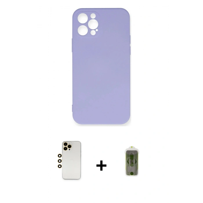 MARSİLYAN™- iPhone 12 Pro Max Kılıf Ahenk Serisi - Siyah Joko Magic 5D Hayalet Cam + Shine Kamera Lens - GD