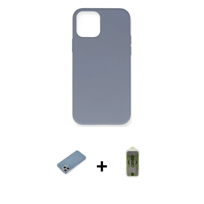MARSİLYAN™- iPhone 12 Pro Max Kılıf Ahenk Serisi - Siyah Joko Magic 5D Hayalet Cam + Shine Kamera Lens Koruma Cam - GS