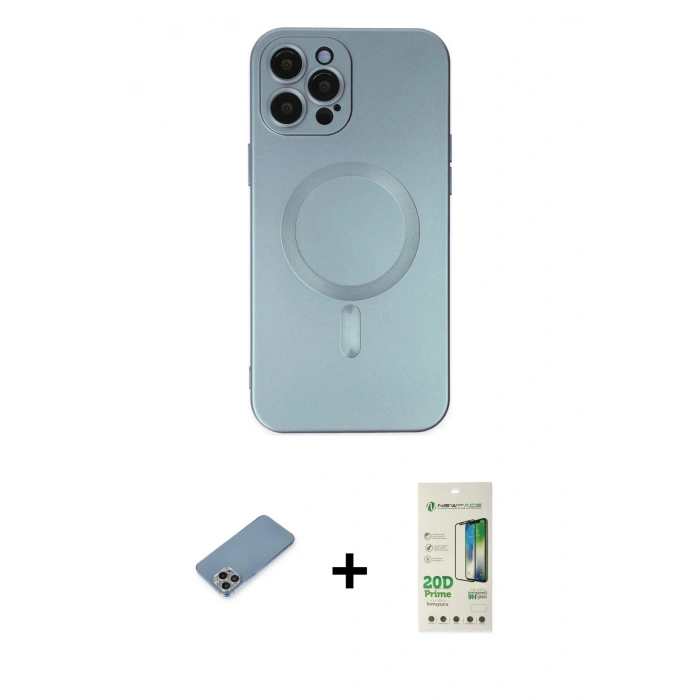 MARSİLYAN™- iPhone 12 Pro Max Kılıf Akış Minimal Özel Seri - Siyah 20D Premium Cam Ekran Koruyucu + Shine Kamera Lens Koruma Cam - GI