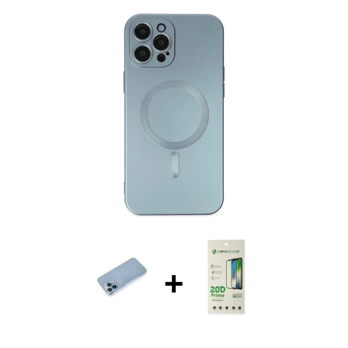 MARSİLYAN™- iPhone 12 Pro Max Kılıf Akış Minimal Özel Seri - Siyah 20D Premium Cam Ekran Koruyucu + Shine Kamera Lens Koruma Cam - MI