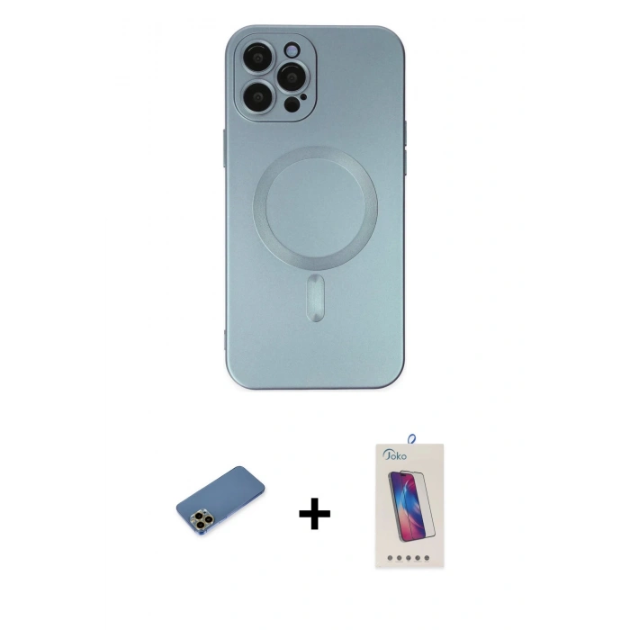 MARSİLYAN™- iPhone 12 Pro Max Kılıf Akış Minimal Özel Seri - Siyah Joko 5D Cam + Gold Shine Kamera Lens Koruma Cam