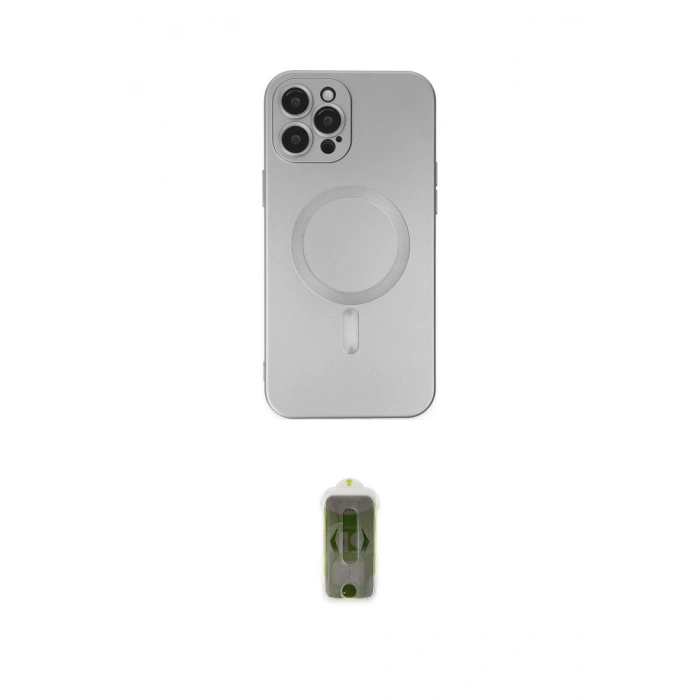 MARSİLYAN™- iPhone 12 Pro Max Kılıf Akış Minimal Özel Seri - Siyah Joko Magic 5D Hayalet Cam
