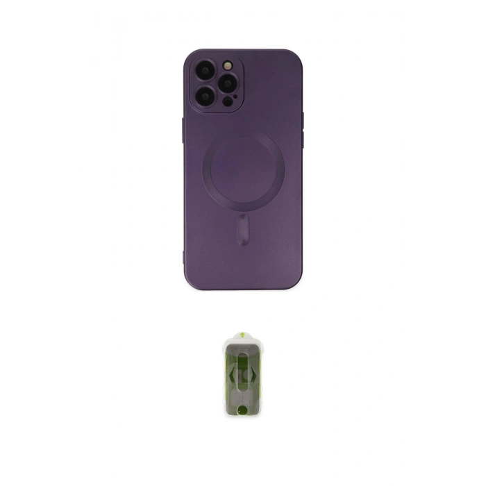 MARSİLYAN™- iPhone 12 Pro Max Kılıf Akış Minimal Özel Seri - Siyah Joko Magic 5D Hayalet Cam