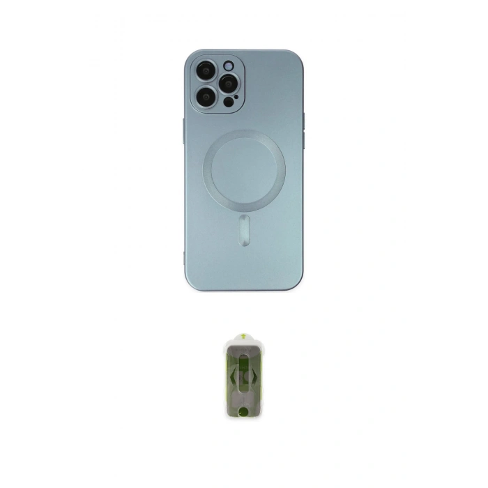 MARSİLYAN™- iPhone 12 Pro Max Kılıf Akış Minimal Özel Seri - Siyah Joko Magic 5D Hayalet Cam