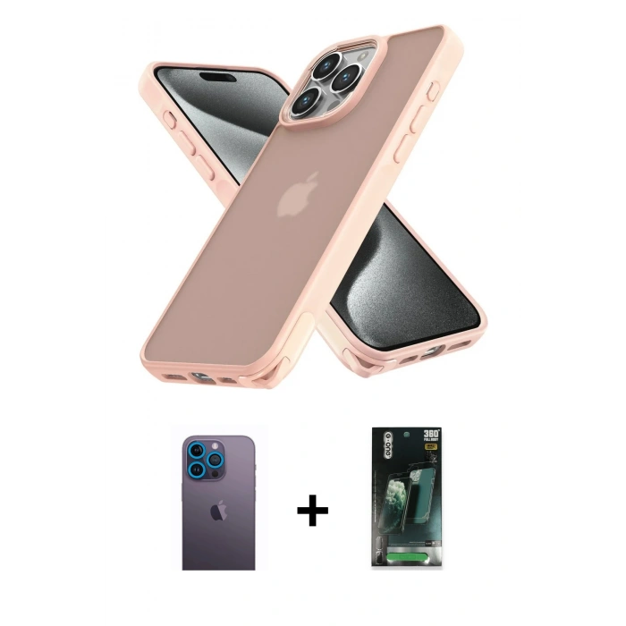 MARSİLYAN™- iPhone 12 Pro Max Kılıf Atlas Form - Şeffaf 360 Full Body Arka Koruyucu + Neon Fosforlu Kamera Lens - MI
