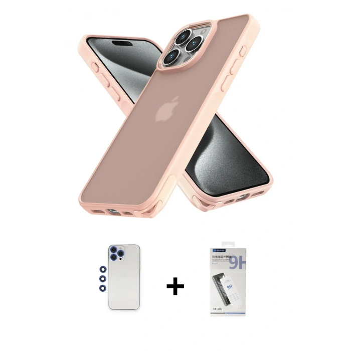 MARSİLYAN™- iPhone 12 Pro Max Kılıf Atlas Form - Şeffaf Uv Polymer Nano Ekran Koruyucu + Shine Kamera Lens - LT