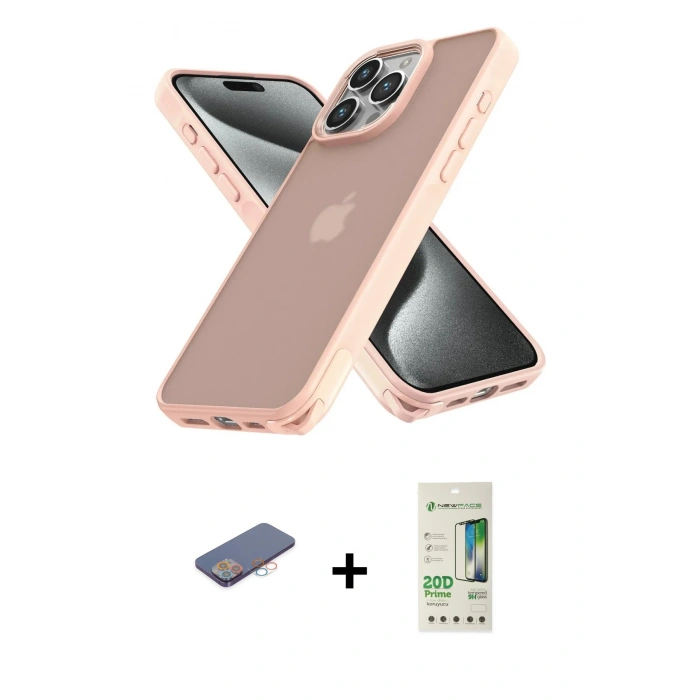 MARSİLYAN™- iPhone 12 Pro Max Kılıf Atlas Form - Siyah 20D Premium Cam Ekran Koruyucu + Renkli Kamera Lens Koruma Cam - PE