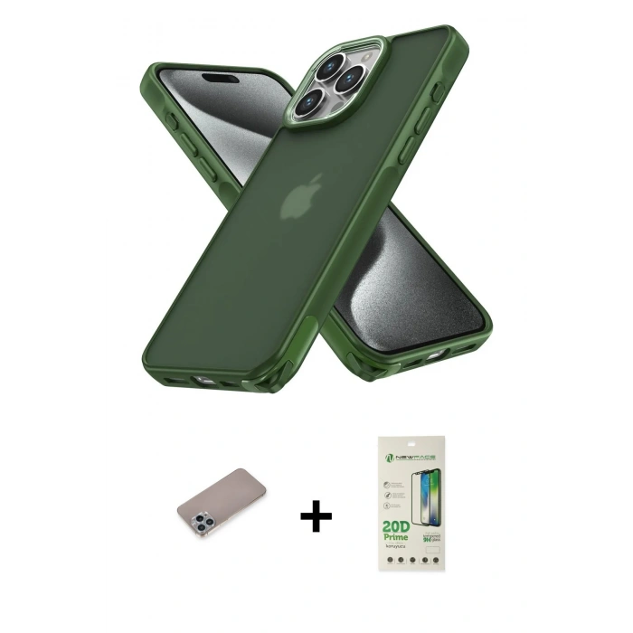 MARSİLYAN™- iPhone 12 Pro Max Kılıf Atlas Form - Siyah 20D Premium Cam Ekran Koruyucu + Shine Kamera Lens Koruma Cam - SABE