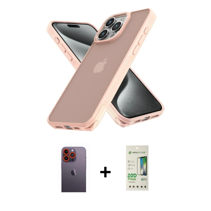MARSİLYAN™- iPhone 12 Pro Max Kılıf Atlas Form - Siyah 20D Premium Cam Ekran Koruyucu + Neon Fosforlu Kamera Lens - TU