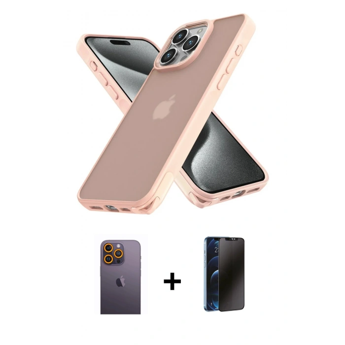 MARSİLYAN™- iPhone 12 Pro Max Kılıf Atlas Form - Siyah 3D Antistatik Hayalet Cam Ekran Koruyucu + Neon Fosforlu Kamera Lens - SI