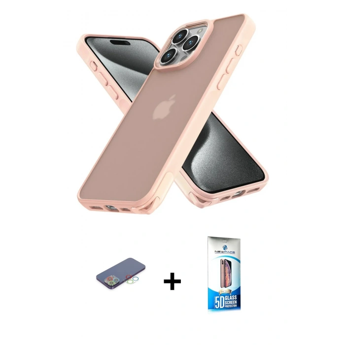 MARSİLYAN™- iPhone 12 Pro Max Kılıf Atlas Form - Siyah 5D Eko Cam Ekran Koruyucu + Renkli Kamera Lens Koruma Cam - MI