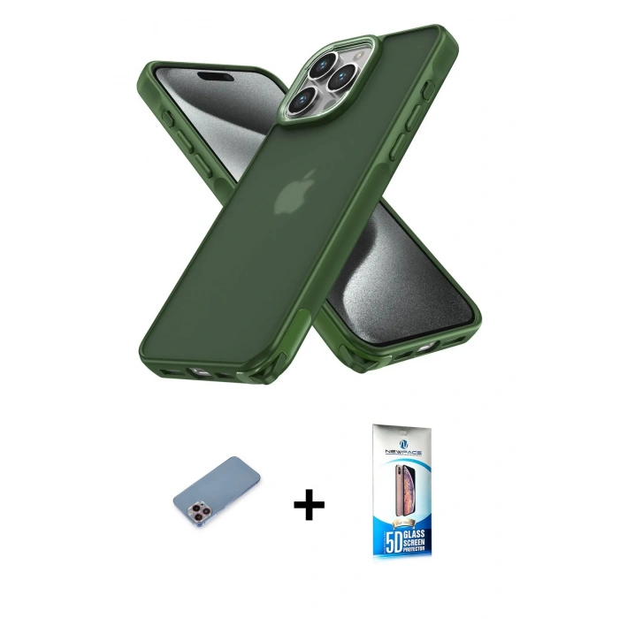 MARSİLYAN™- iPhone 12 Pro Max Kılıf Atlas Form - Siyah 5D Eko Cam Ekran Koruyucu + Shine Kamera Lens Koruma Cam - PE