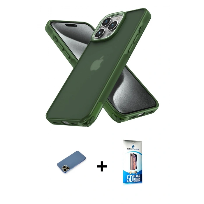 MARSİLYAN™- iPhone 12 Pro Max Kılıf Atlas Form - Siyah 5D Eko Cam Ekran Koruyucu + Shine Kamera Lens Koruma Cam - GD