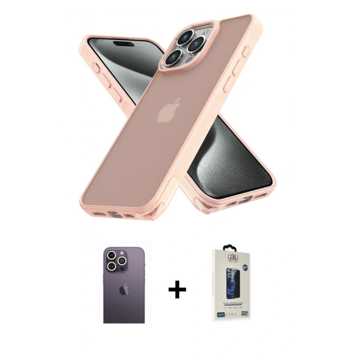 MARSİLYAN™- iPhone 12 Pro Max Kılıf Atlas Form - Siyah Bilvis Hayalet Cam Ekran Koruyucu + Neon Fosforlu Kamera Lens - BZ