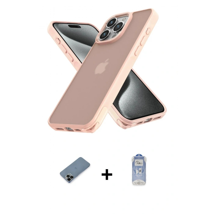 MARSİLYAN™- iPhone 12 Pro Max Kılıf Atlas Form - Siyah Joko Magic 5D Cam + Shine Kamera Lens Koruma Cam - SH