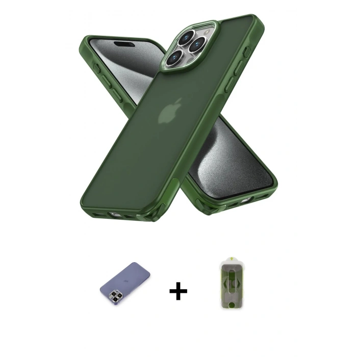 MARSİLYAN™- iPhone 12 Pro Max Kılıf Atlas Form - Siyah Joko Magic 5D Hayalet Cam + Metal Kamera Lens Koruma Cam - GD