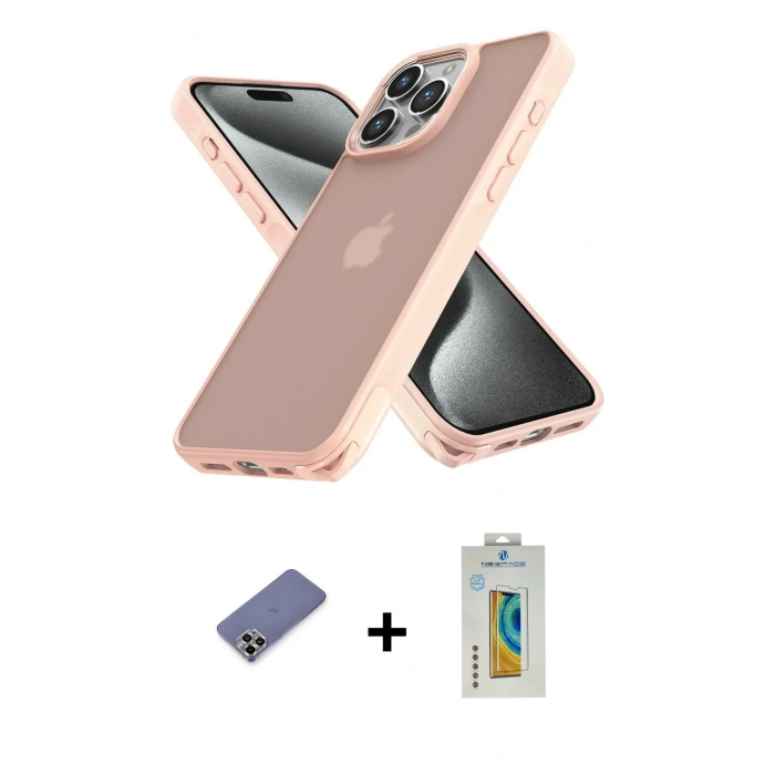 MARSİLYAN™- iPhone 12 Pro Max Kılıf Atlas Form - Siyah Polymer Nano Ekran Koruyucu + Metal Kamera Lens Koruma Cam - GD