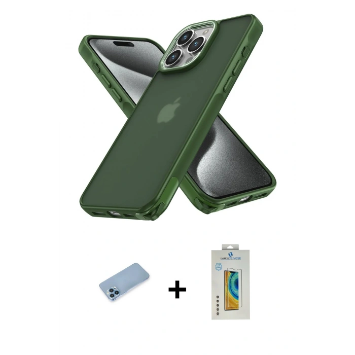 MARSİLYAN™- iPhone 12 Pro Max Kılıf Atlas Form - Siyah Polymer Nano Ekran Koruyucu + Shine Kamera Lens Koruma Cam - MI