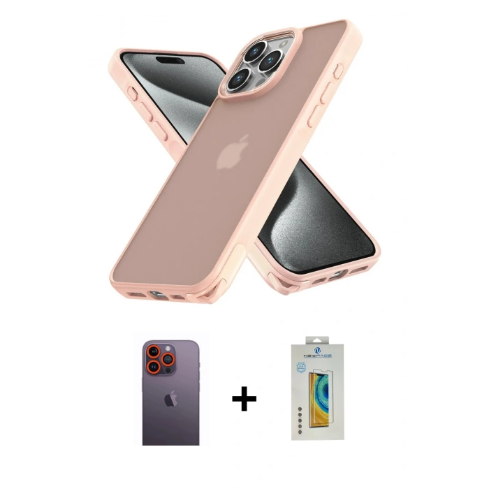 MARSİLYAN™- iPhone 12 Pro Max Kılıf Atlas Form - Siyah Polymer Nano Ekran Koruyucu + Neon Fosforlu Kamera Lens - TU