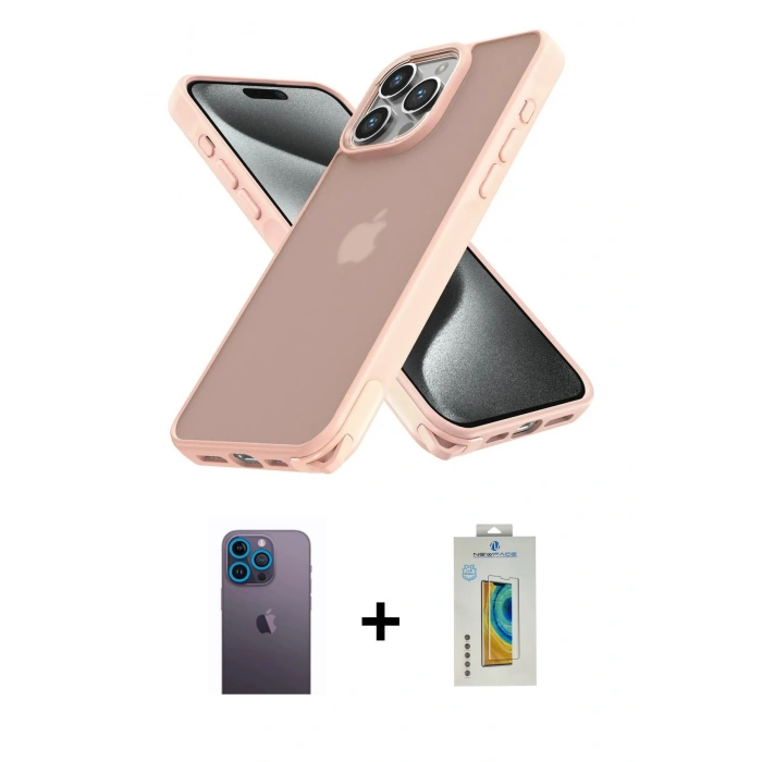 MARSİLYAN™- iPhone 12 Pro Max Kılıf Atlas Form - Siyah Polymer Nano Ekran Koruyucu + Neon Fosforlu Kamera Lens - MI