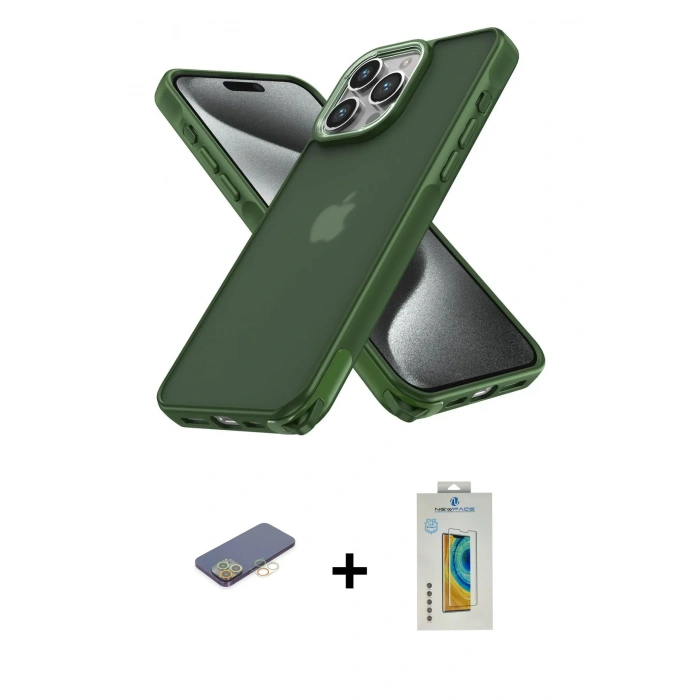 MARSİLYAN™- iPhone 12 Pro Max Kılıf Atlas Form - Siyah Polymer Nano Ekran Koruyucu + Sarı Renkli Kamera Lens Koruma Cam