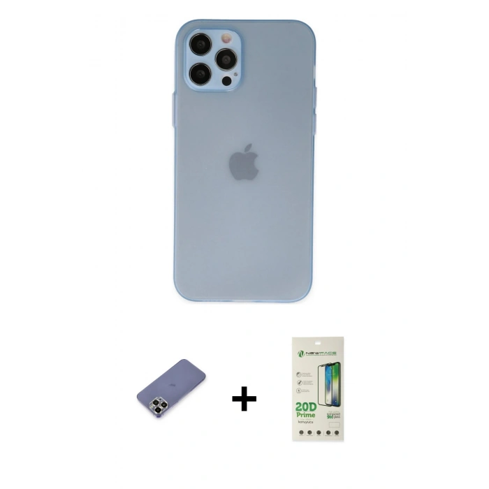 MARSİLYAN™- iPhone 12 Pro Max Kılıf Atlas Minimal Prime - Siyah 20D Premium Cam Ekran Koruyucu + Gold Metal Kamera Lens Koruma Cam