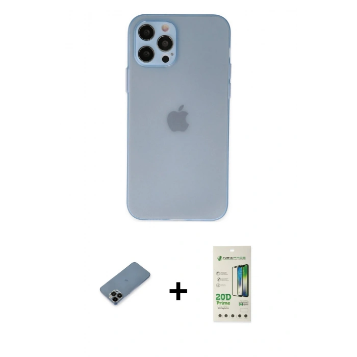 MARSİLYAN™- iPhone 12 Pro Max Kılıf Atlas Minimal Prime - Siyah 20D Premium Cam Ekran Koruyucu + Shine Kamera Lens Koruma Cam - SH