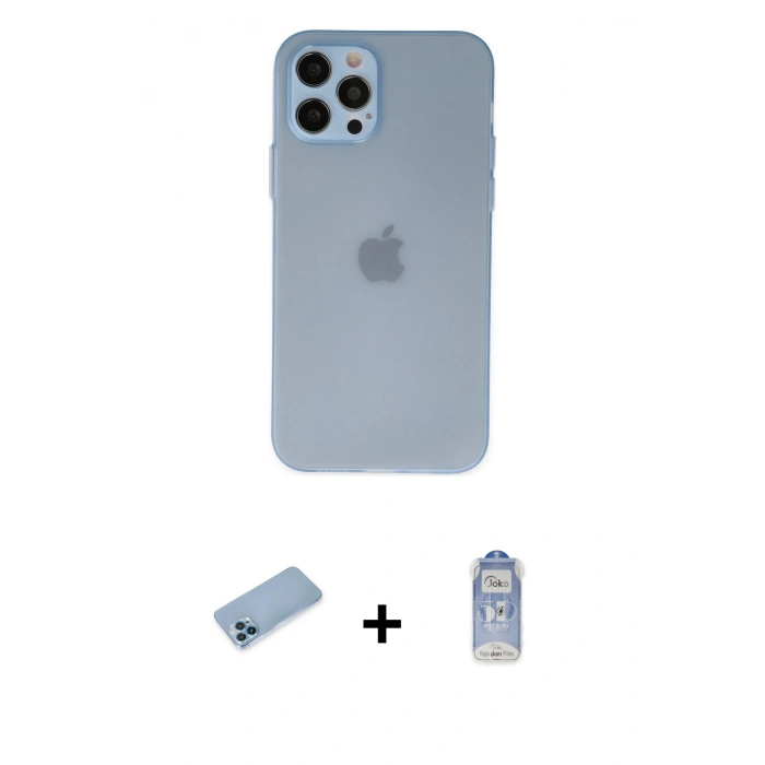 MARSİLYAN™- iPhone 12 Pro Max Kılıf Atlas Minimal Prime - Siyah Joko Magic 5D Cam + Shine Kamera Lens Koruma Cam - MI