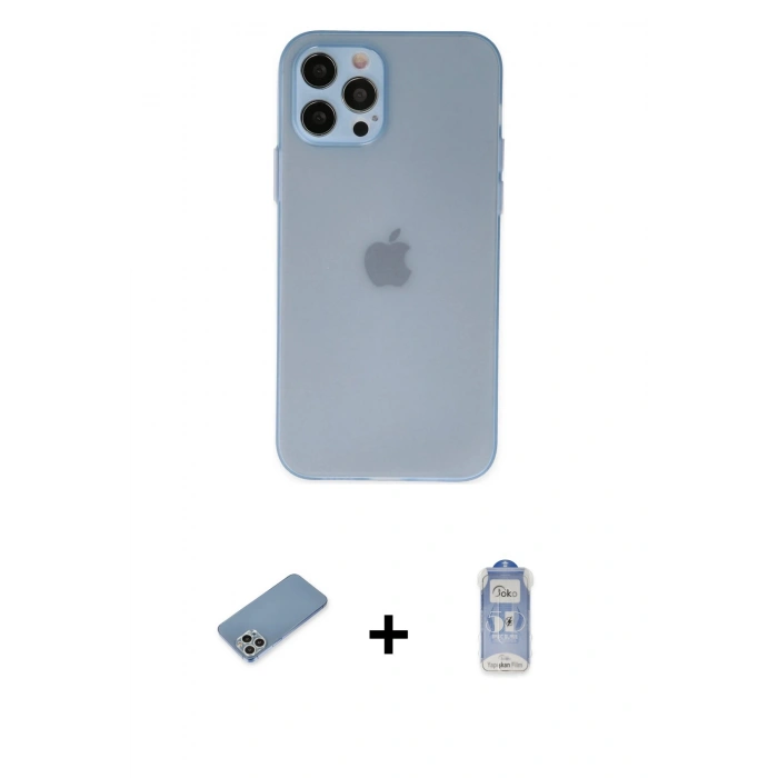 MARSİLYAN™- iPhone 12 Pro Max Kılıf Atlas Minimal Prime - Siyah Joko Magic 5D Cam + Shine Kamera Lens Koruma Cam - GS