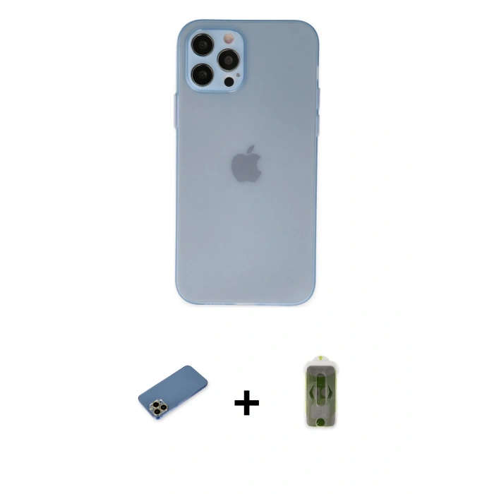 MARSİLYAN™- iPhone 12 Pro Max Kılıf Atlas Minimal Prime - Siyah Joko Magic 5D Hayalet Cam + Shine Kamera Lens Koruma Cam - GD