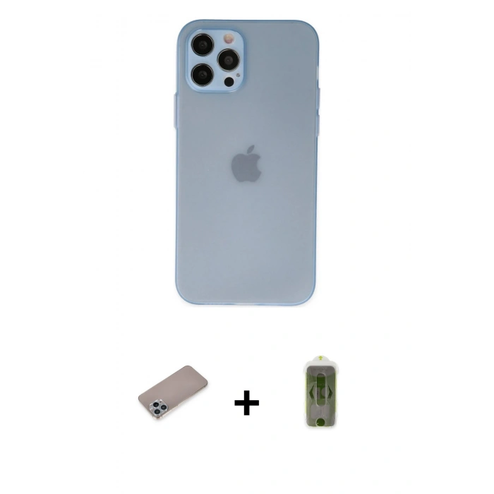 MARSİLYAN™- iPhone 12 Pro Max Kılıf Atlas Minimal Prime - Siyah Joko Magic 5D Hayalet Cam + Shine Kamera Lens Koruma Cam - SABE