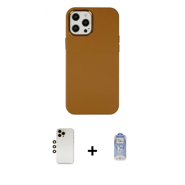 MARSİLYAN™- iPhone 12 Pro Max Kılıf Çekirdek Çizgi - Siyah Joko Magic 5D Cam + Shine Kamera Lens - GD
