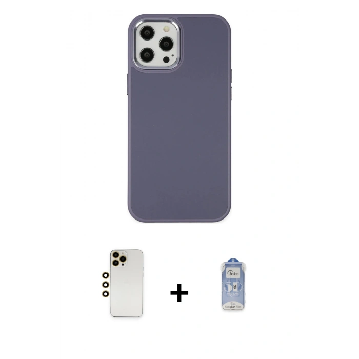 MARSİLYAN™- iPhone 12 Pro Max Kılıf Çekirdek Çizgi - Siyah Joko Magic 5D Cam + Shine Kamera Lens - GD