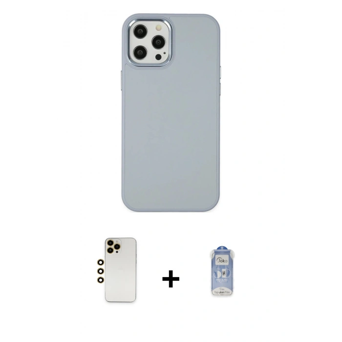 MARSİLYAN™- iPhone 12 Pro Max Kılıf Çekirdek Çizgi - Siyah Joko Magic 5D Cam + Shine Kamera Lens - GD