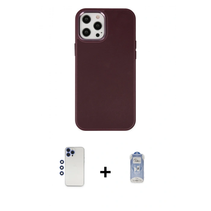 MARSİLYAN™- iPhone 12 Pro Max Kılıf Çekirdek Çizgi - Siyah Joko Magic 5D Cam + Shine Kamera Lens - LT