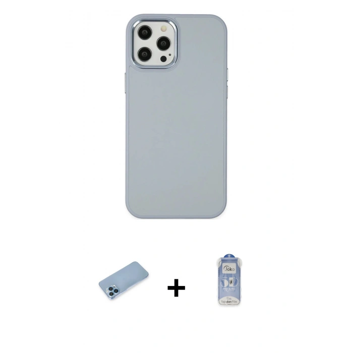 MARSİLYAN™- iPhone 12 Pro Max Kılıf Çekirdek Çizgi - Siyah Joko Magic 5D Cam + Shine Kamera Lens Koruma Cam - MI