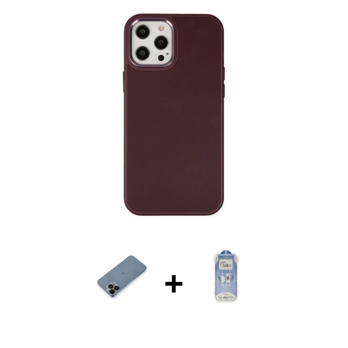 MARSİLYAN™- iPhone 12 Pro Max Kılıf Çekirdek Çizgi - Siyah Joko Magic 5D Cam + Shine Kamera Lens Koruma Cam - SH