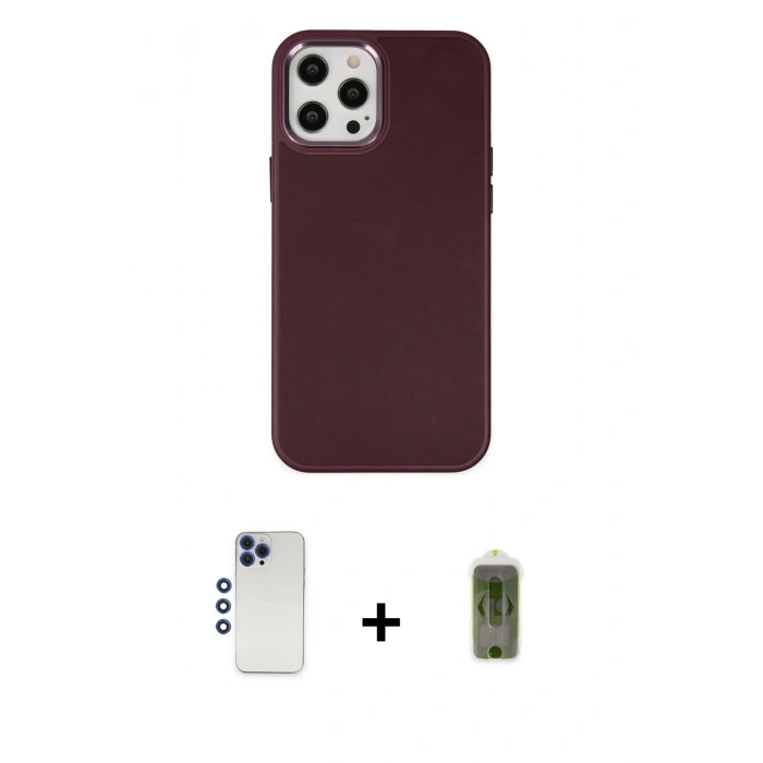 MARSİLYAN™- iPhone 12 Pro Max Kılıf Çekirdek Çizgi - Siyah Joko Magic 5D Hayalet Cam + Shine Kamera Lens - LT