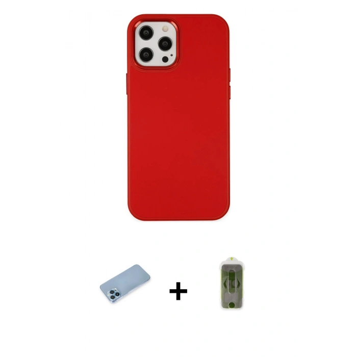 MARSİLYAN™- iPhone 12 Pro Max Kılıf Çekirdek Çizgi - Siyah Joko Magic 5D Hayalet Cam + Shine Kamera Lens Koruma Cam - MI