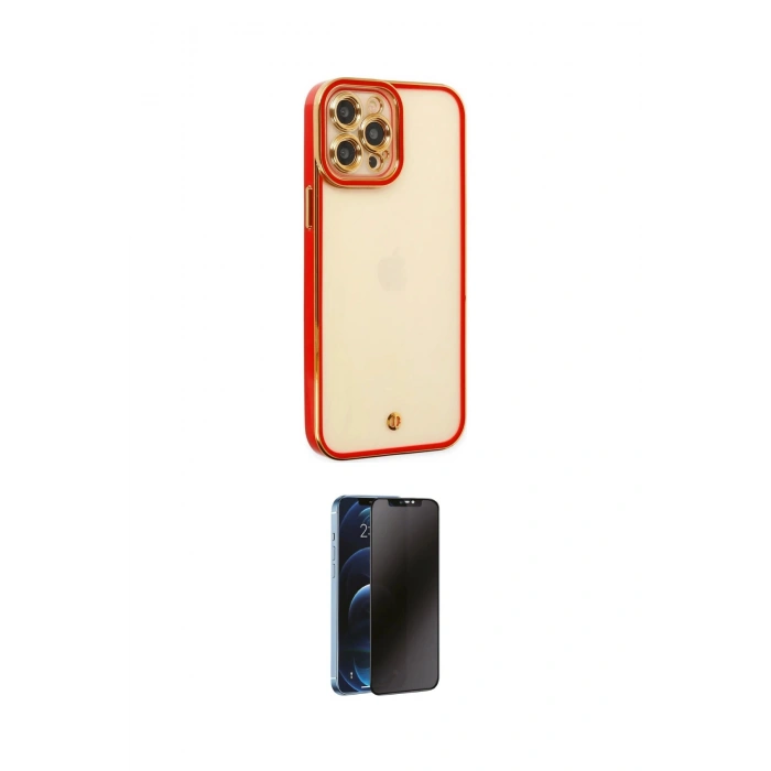 MARSİLYAN™- iPhone 12 Pro Max Kılıf Çekirdek Klasik Serisi - Siyah 3D Antistatik Hayalet Cam Ekran Koruyucu